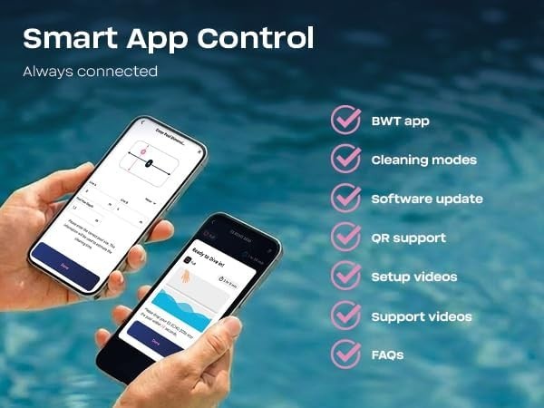 Cordless Smart Robotic Pool Cleaner 4,000 GPH Suction 3 Hour Runtime Waterline