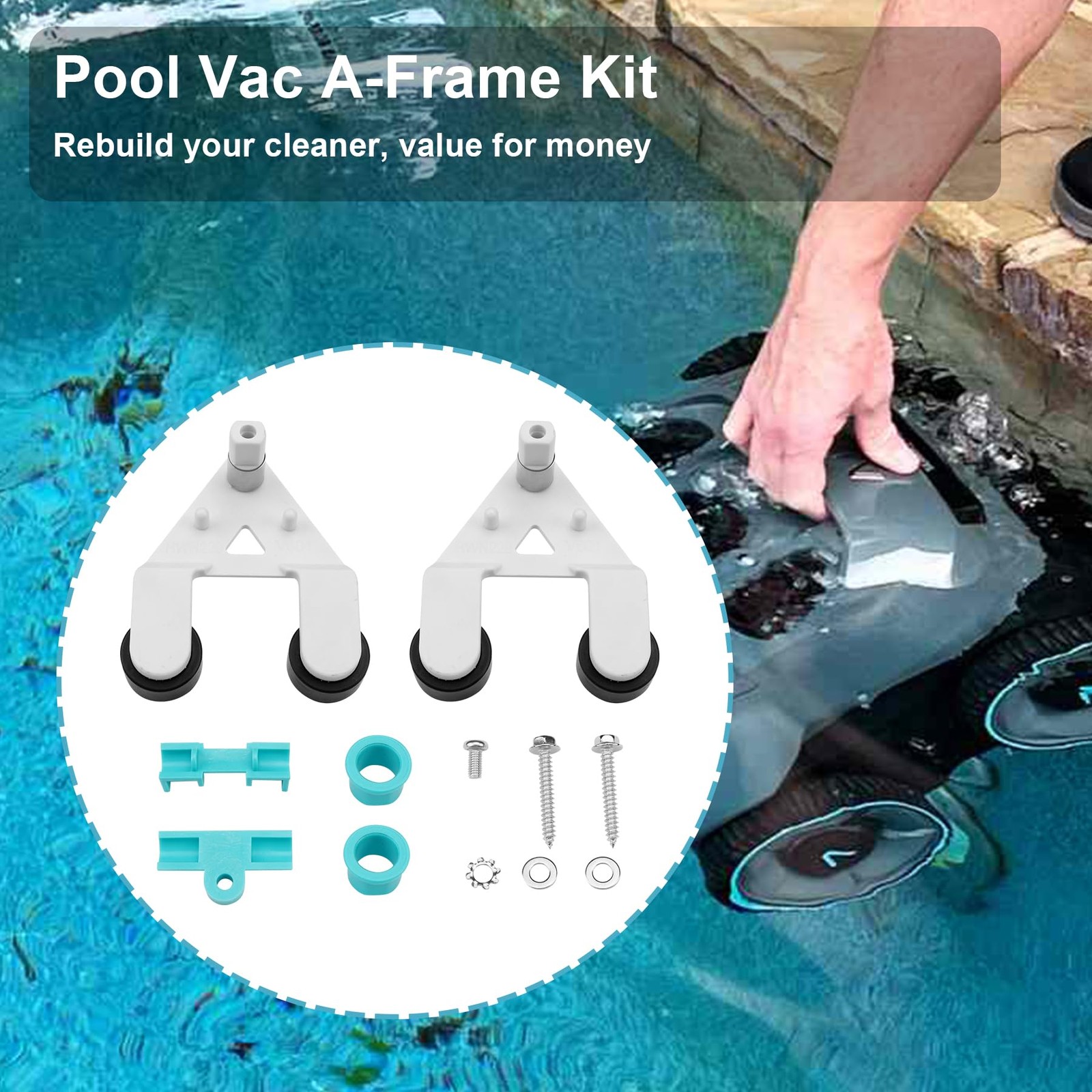 AXV621D Universal Pool Cleaner A-Frame Kit, Compatible black