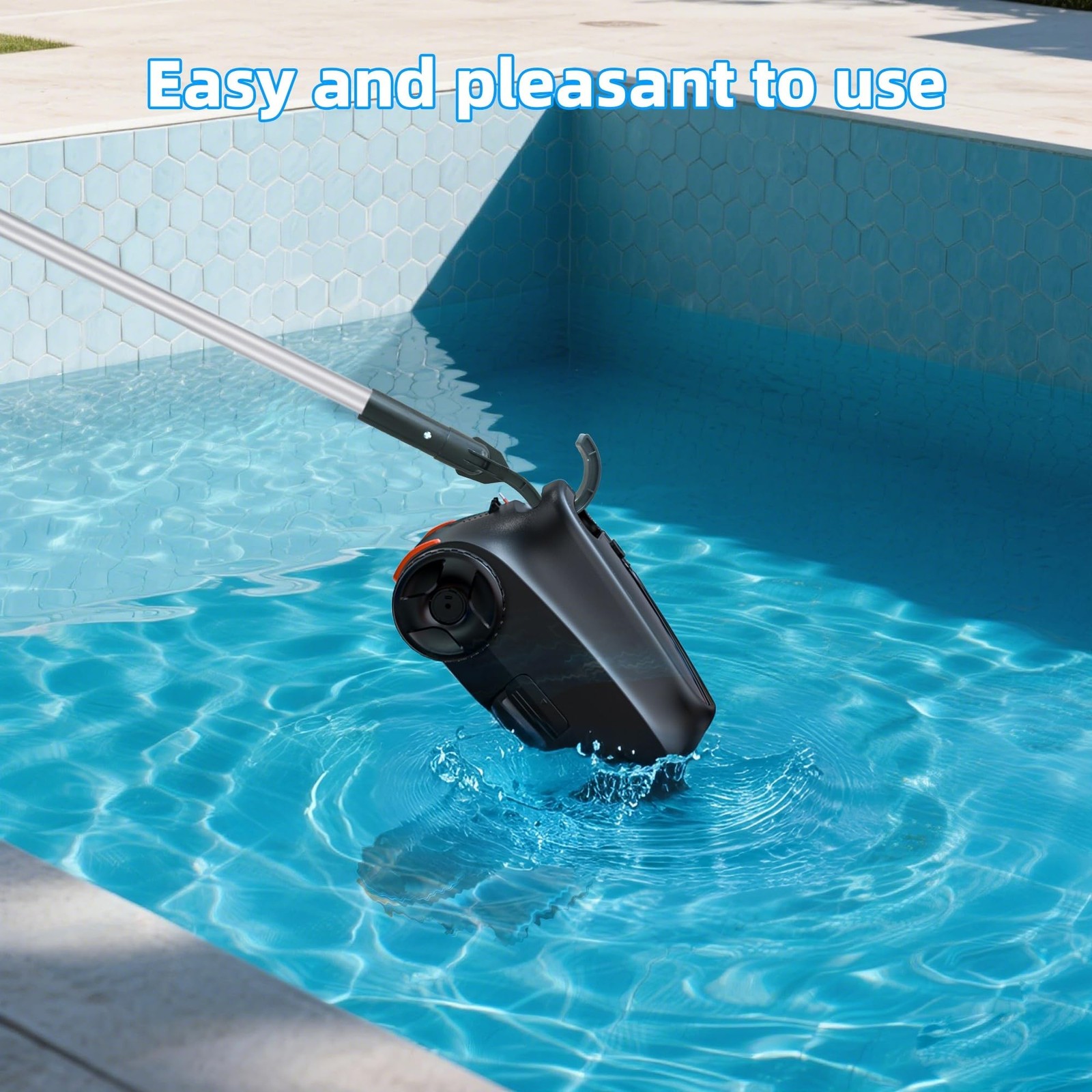 Cordless Robotic Pool Vacuum for Above Ground Pools, 180 Min Runtime,