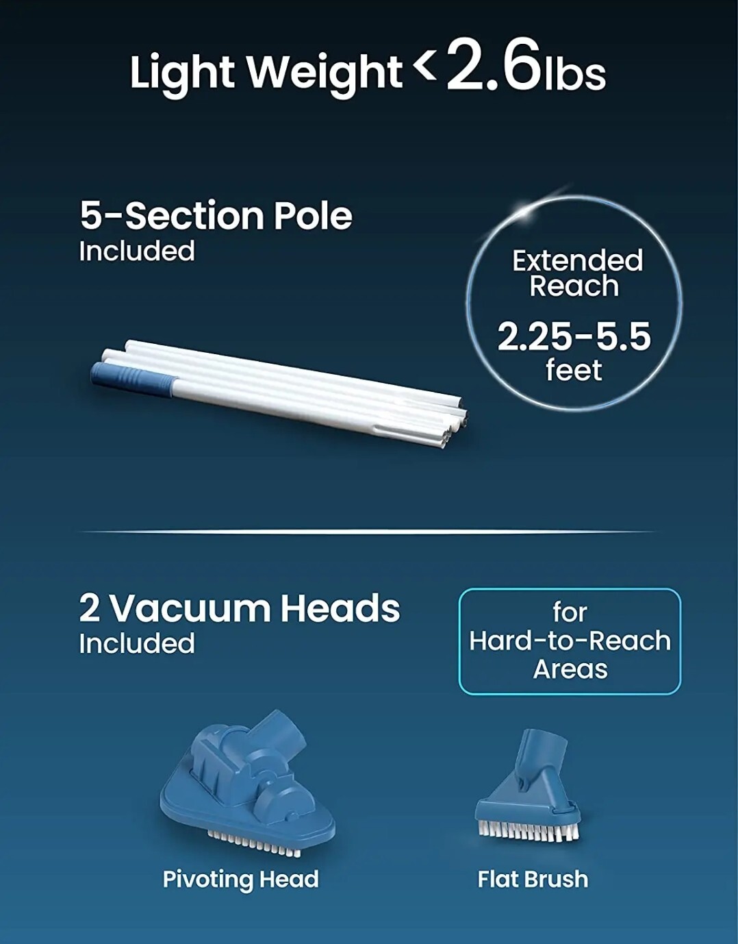 Rechargeable Pool Vacuum: Cordless XTROVAC 110 – Lasts 40 Mins – Ideal for Pools