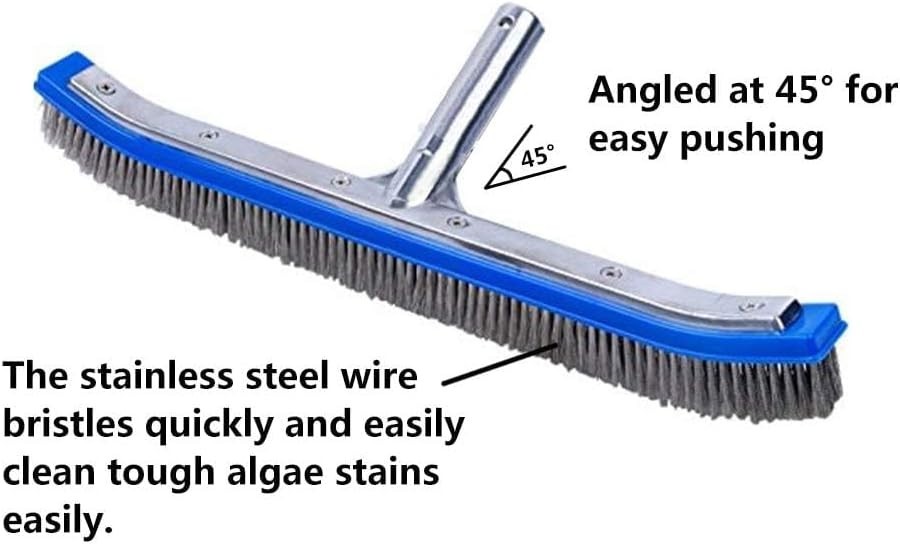 Versatile 18&Prime; Pool Wall Brush with EZ Clips – Perfect for All Tile & Floor Types