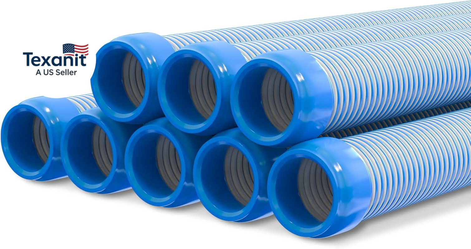 Pool Vacuum Hose 26 Feet (8 X 40 Inch), 1.5 Inch Cuffs, Compatible with Most Ing