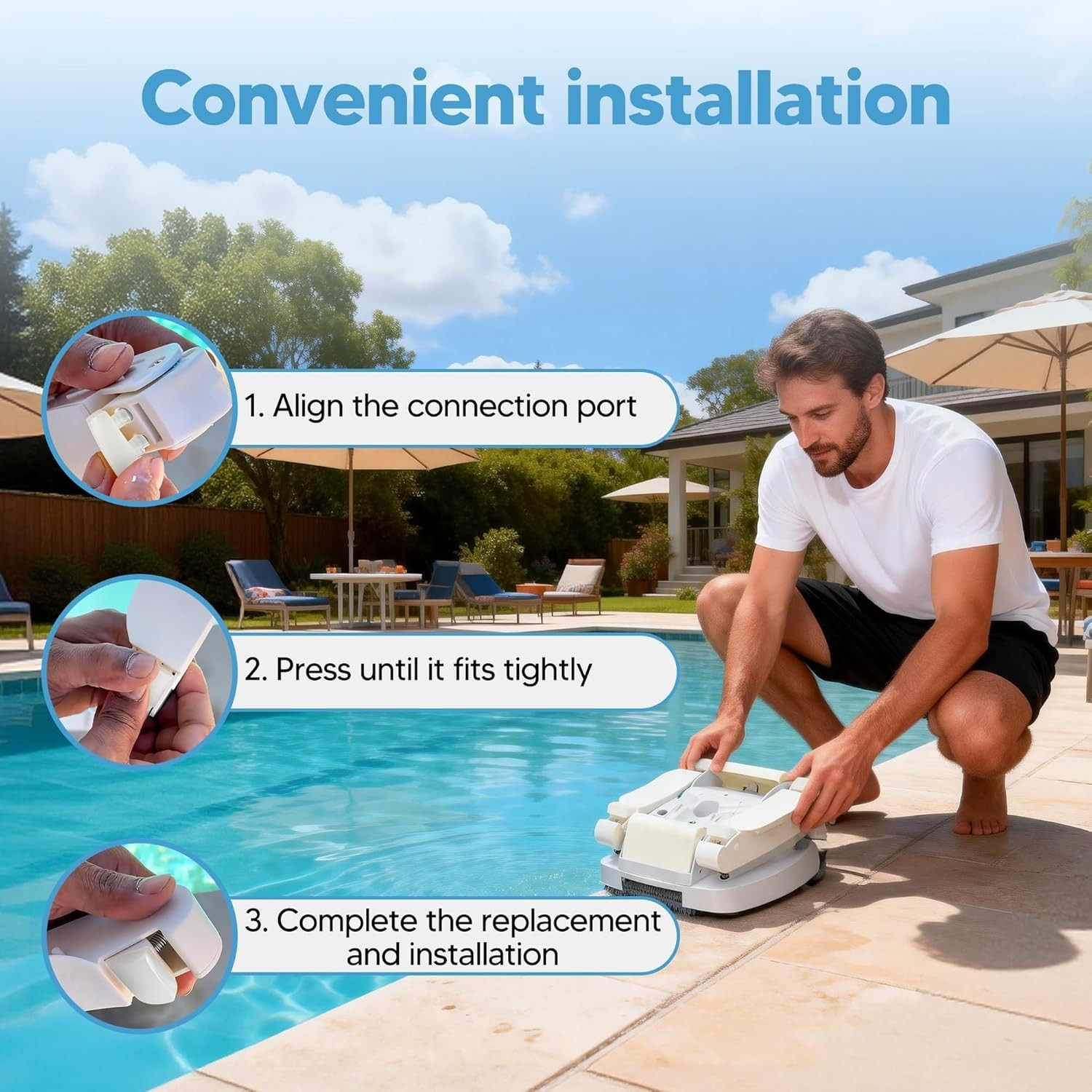 8-Pack Replacement Pod Shoes for Hayward Navigator Pool Vac – Durable Polymer