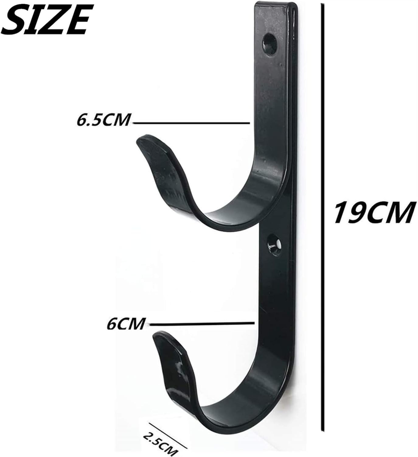 2 Pack Pool Pole Hangers Heavy Duty Black Aluminum Hooks with Screws