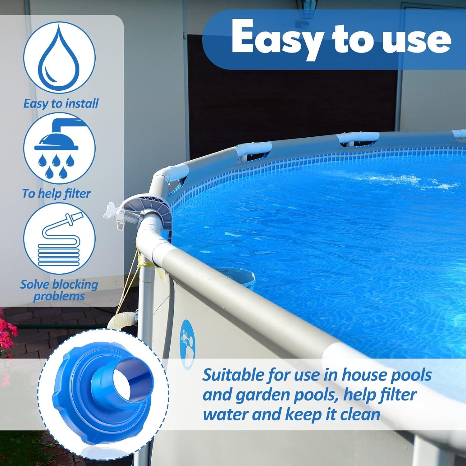 Easy-to-Install Pool Vacuum Adapter Set for Above Ground Systems – 2 Pcs