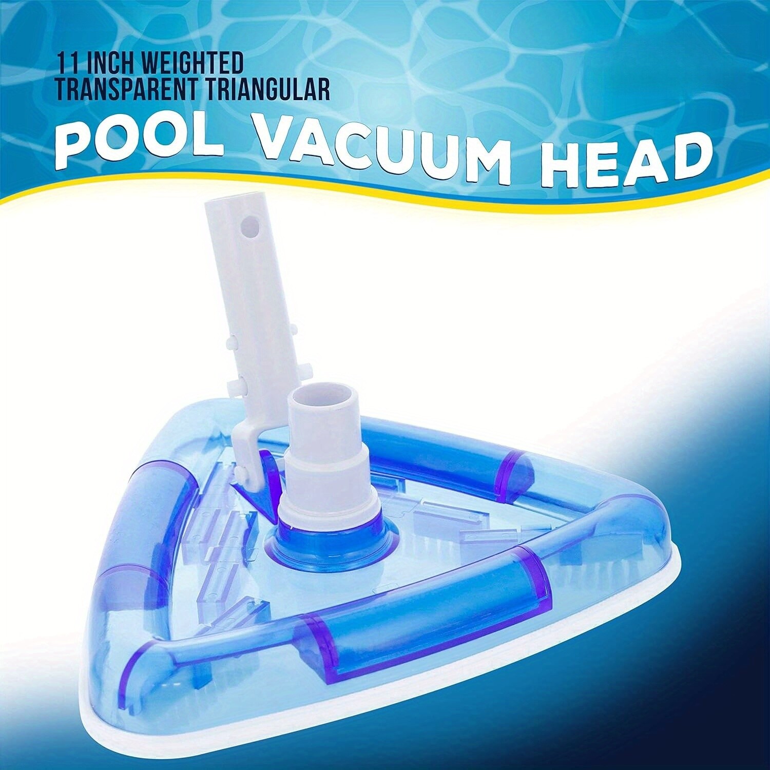 Tri Suction Head Cleaning Brush W/ Hose Connection for Floors & Swimming Pools