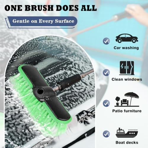 Car Wash Brush Head 10&Prime;, Soft Bristle Car Cleaning Brush Srub Brush 4 Pack