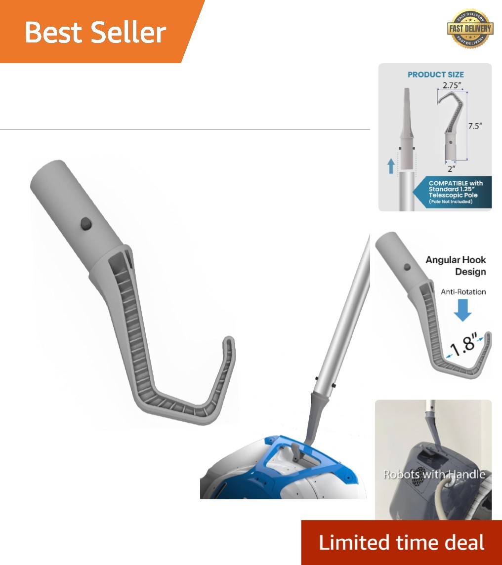 Lightweight Durable Retrieval Hook for Cordless Robotic Pool Cleaners & Skimmers