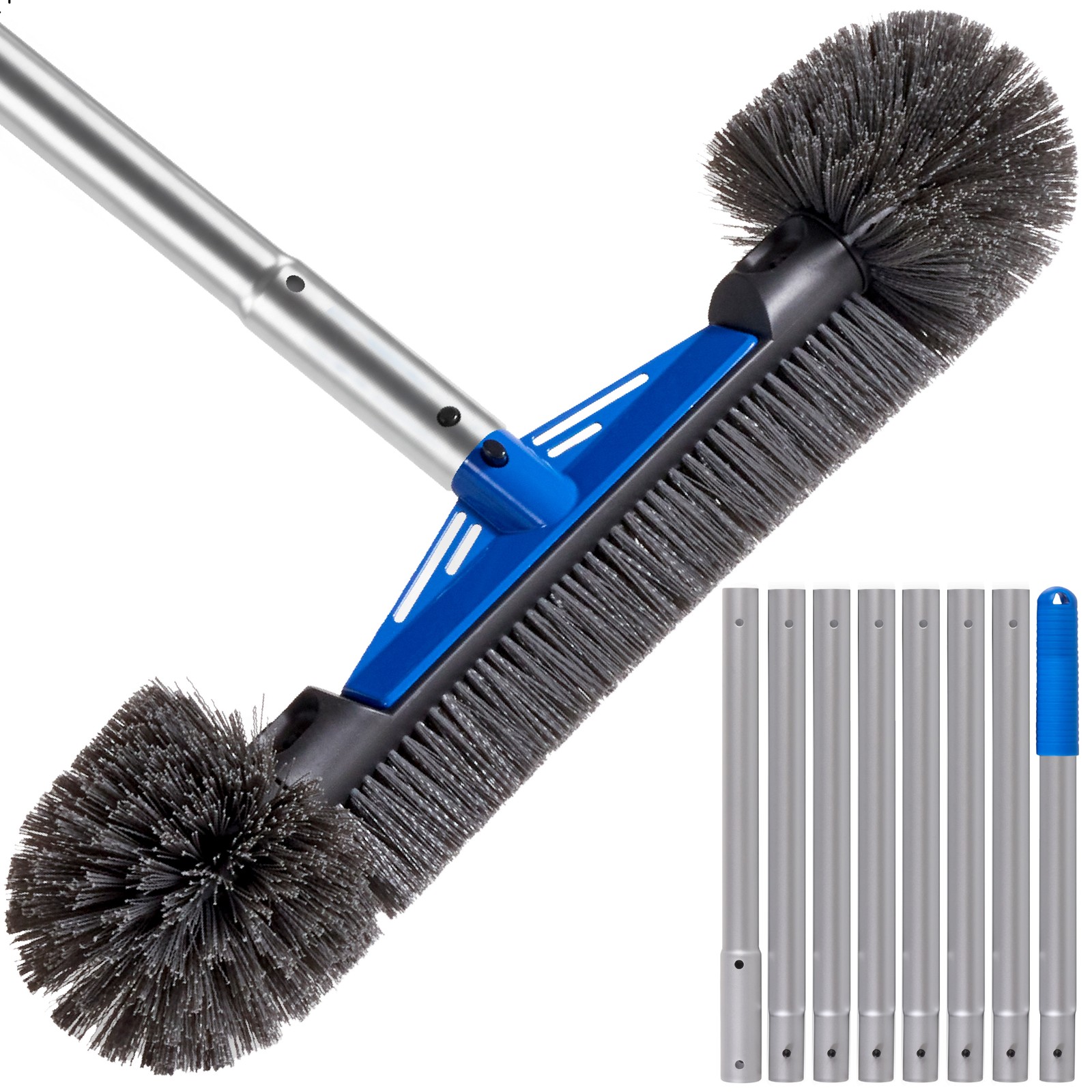 Best Choice Products 20&Prime; Pool Brush with 9 ft Aluminum Pole – Pool Cleaning Set