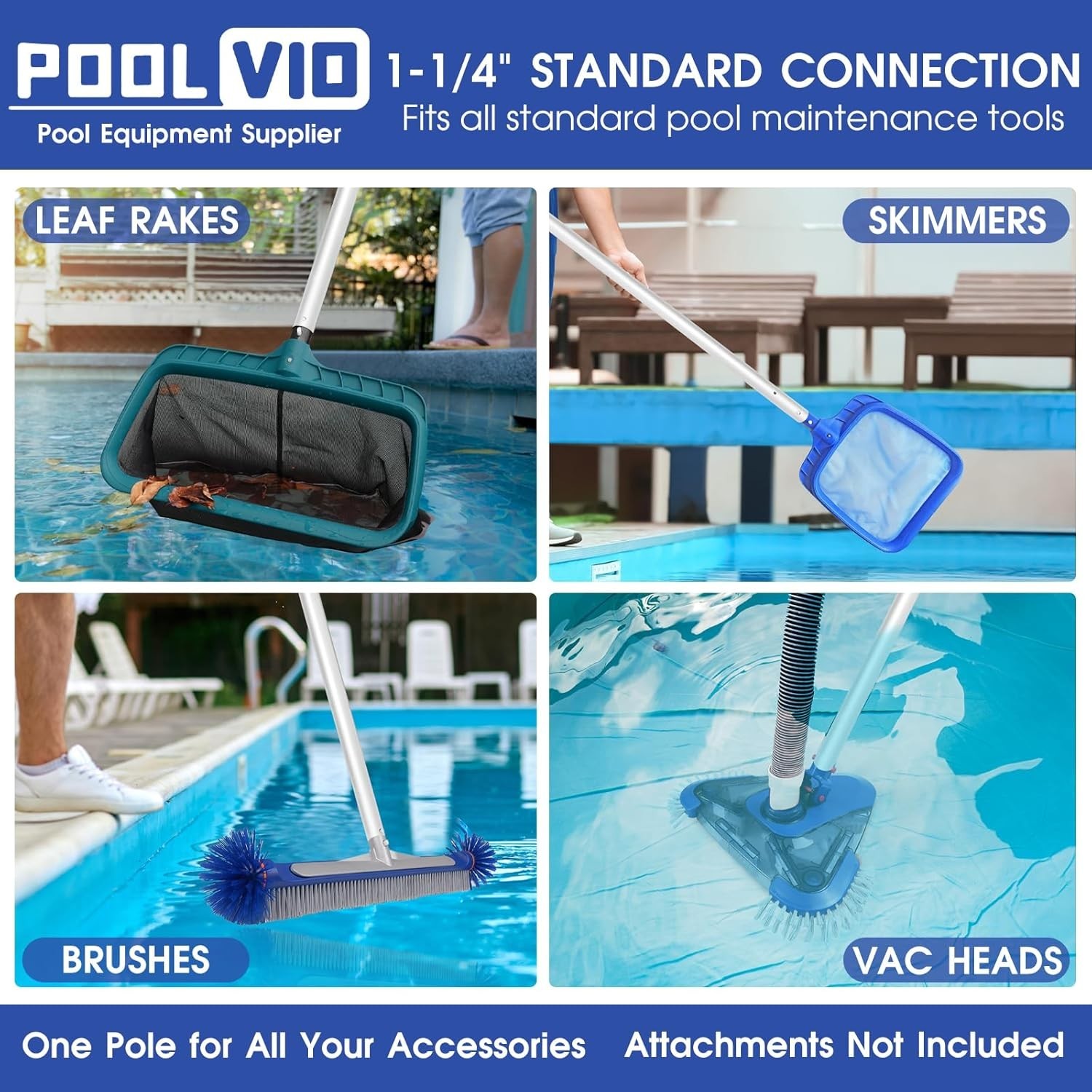 Durable 12 FT Telescopic Aluminum Pool Pole – Ideal for Skimmers & Brushes