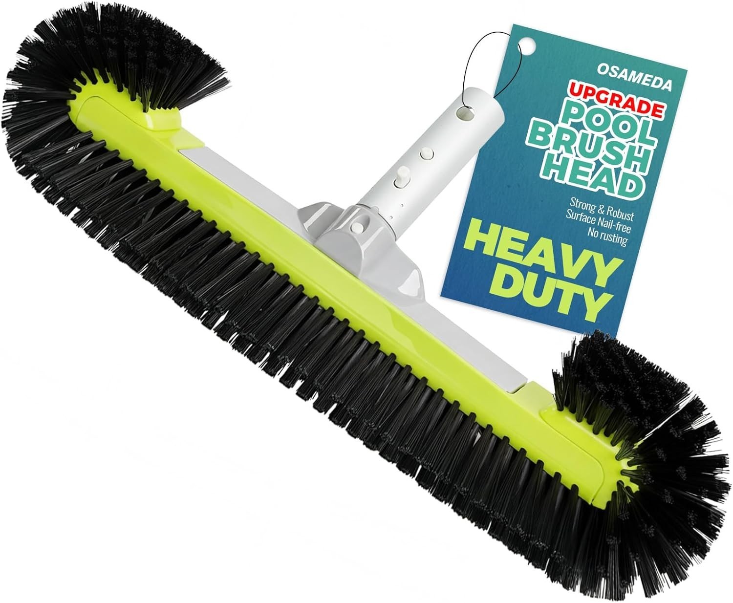 Ergonomic Pool Scrub Brush for Tile and Vinyl with 1.25” Pole Compatibility