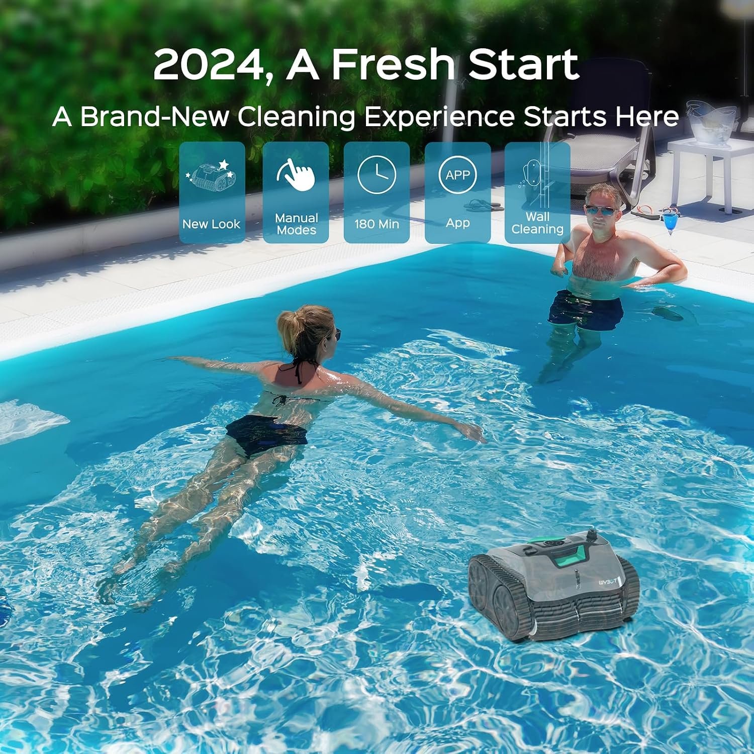 WYBOT C1PRO Pool Cleaner Wall Climb Cordless Robotic Pool Robot In-Ground Pools