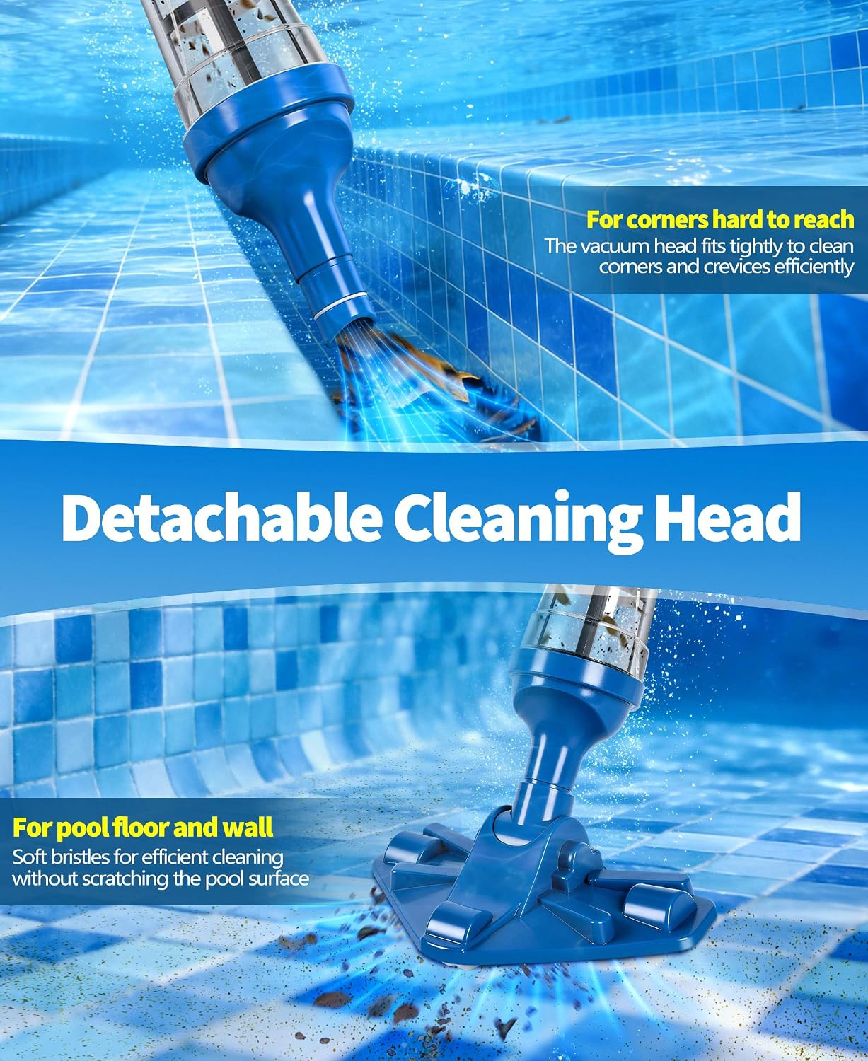 2026 Upgraded Powerful Hot Tub Vacuum Cordless, 15.8 Gals/Min Spa Vacuum for Hot