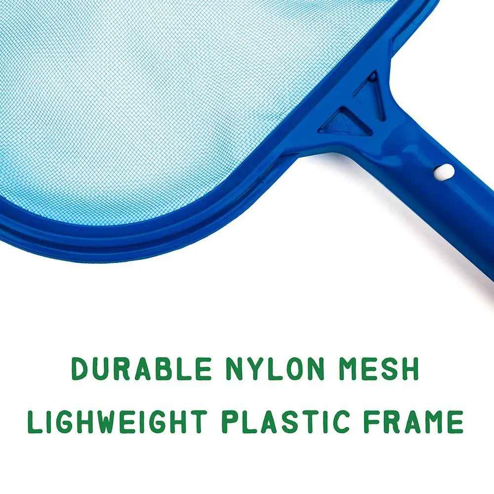Pool Skimmer Net Deep Bag Leaf Rake Telescopic Handle 35–105cm Blue