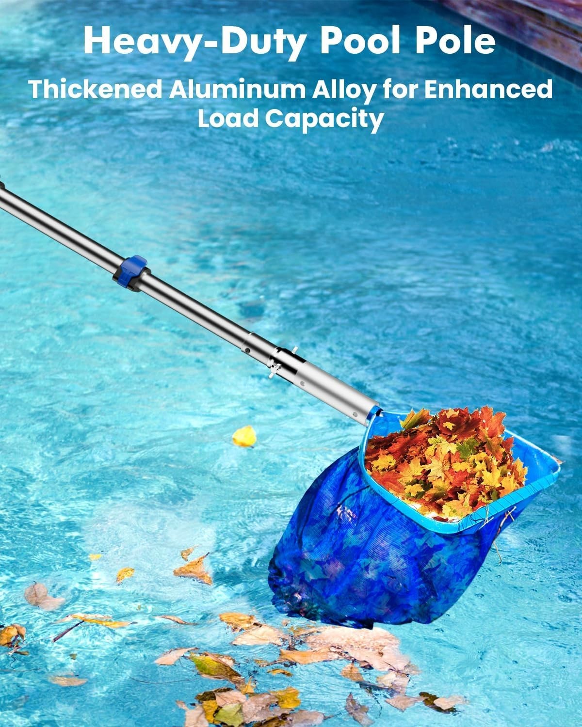 Adjustable 16FT Aluminum Pool Pole – Versatile Tool for Cleaning Accessories