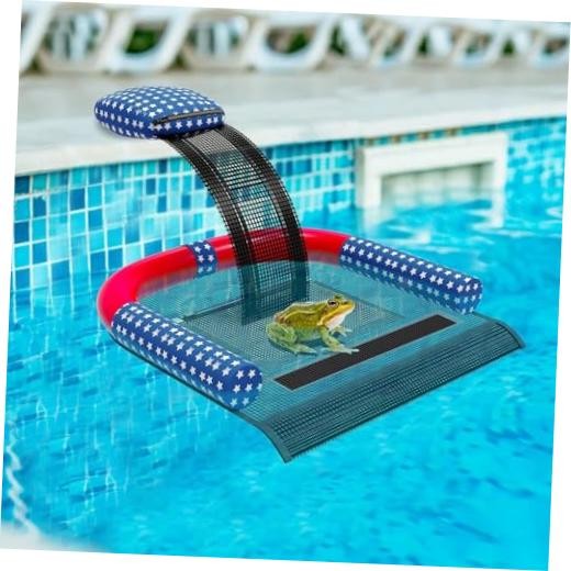 Animal Saving Escape Ramp with Pool Surface Skimmer Catcher, American Flag