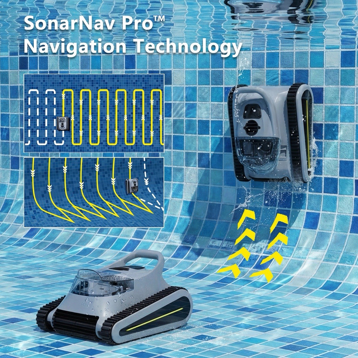 2025-Seauto Crab Cordless Robotic Pool Vacuum, Wall-Climbing, Auto Pool Cleaner