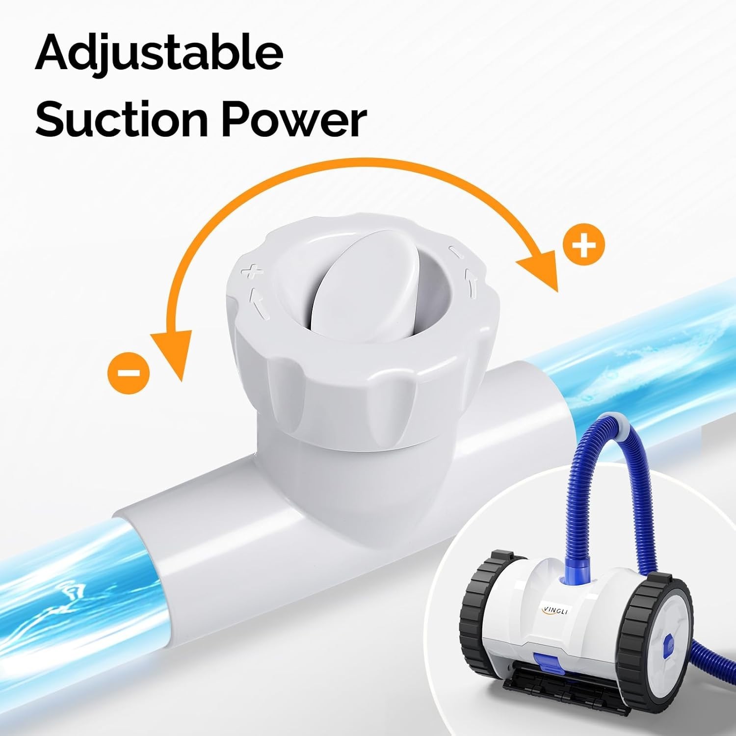 Automatic Pool Vacuum Cleaner Wall-Climbing Suction Pool Sweeper 40FT Hose