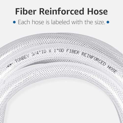 Heavy Duty Clear Braided Plastic 25 Feet – 1/2&Prime; ID x 3/4&Prime; OD