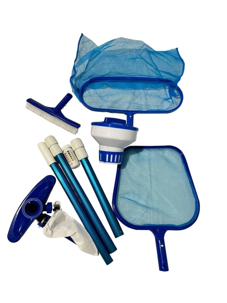 FibroPool Above Ground Pool Maintenance Kit – Telescoping Blue/White/Black