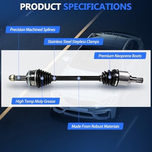 Front CV Axles Replacement for Honda Pilot 2009 2010 2011 EX LX Touring EX-L
