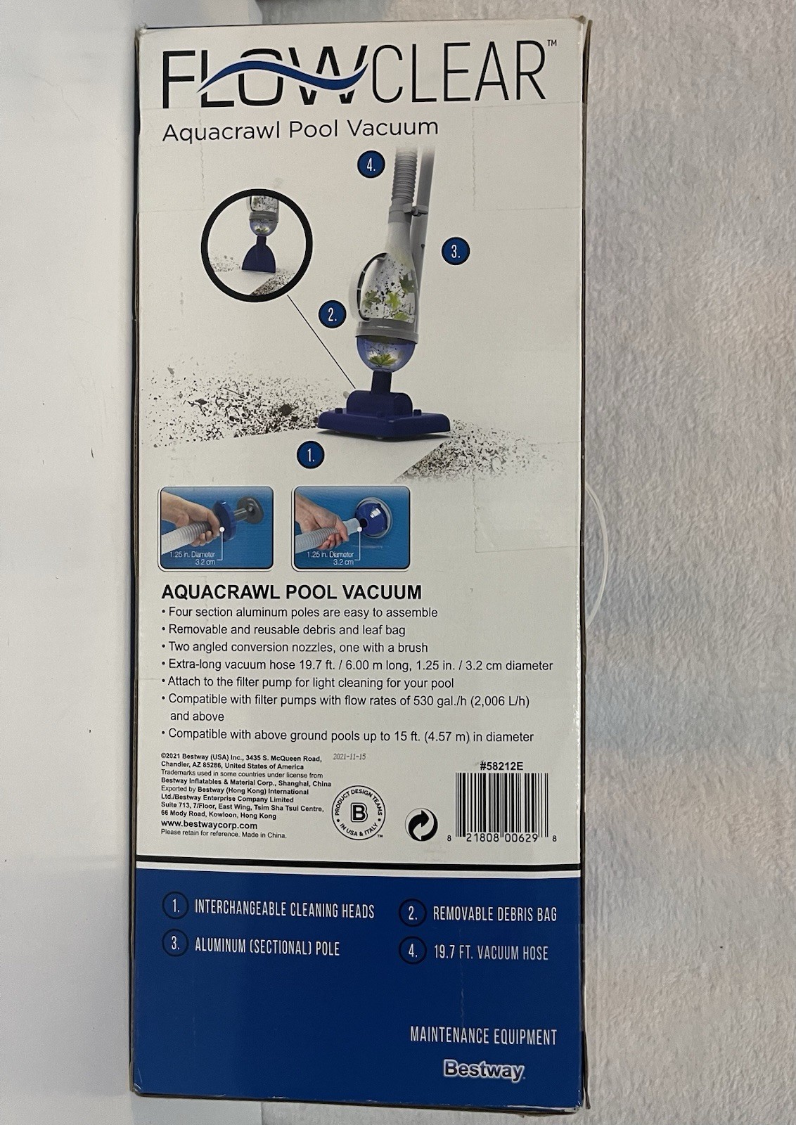 Bestway FlowClear Aquacrawl Vacuum Cleaner for Above Ground Pool Cleaning