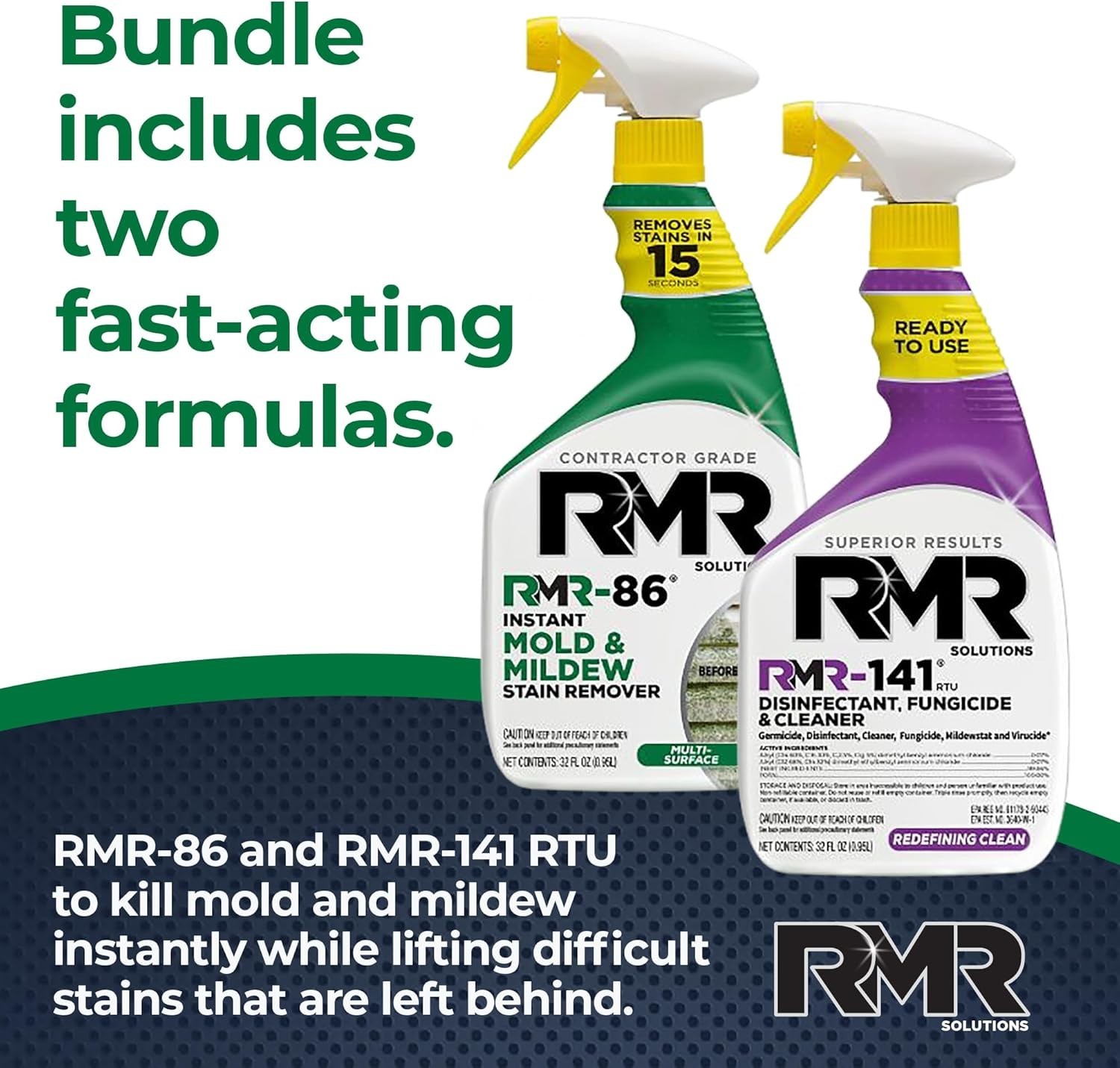 RMR Brands DIY Mold & Stain Remover Bundle, Complete Mold Killer & Mildew Pre…
