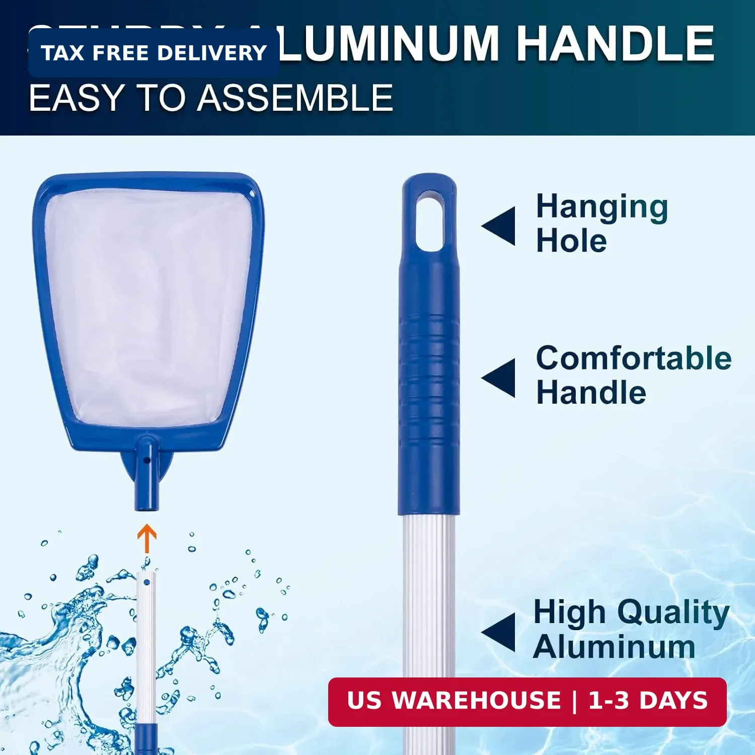 POOLAZA Hot Tub Skimmer Net Handheld, Professional Pool, Spa, Pound Skimmer Net