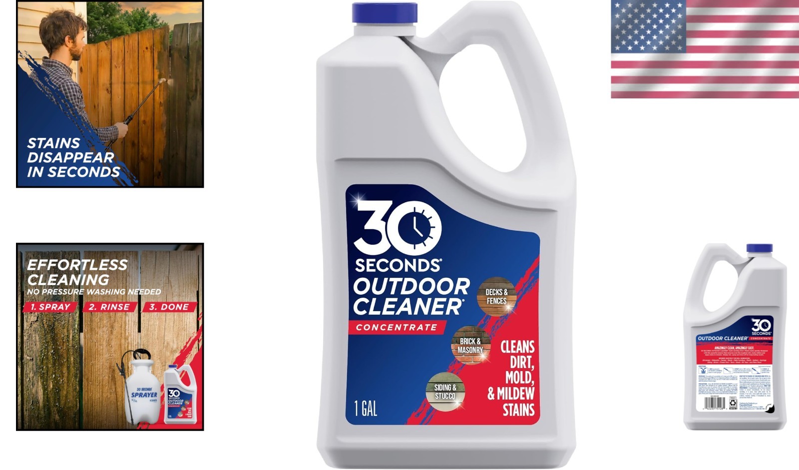1 Gallon Outdoor Cleaner – Powerful Mold, Mildew & Stain Remover Concentrate