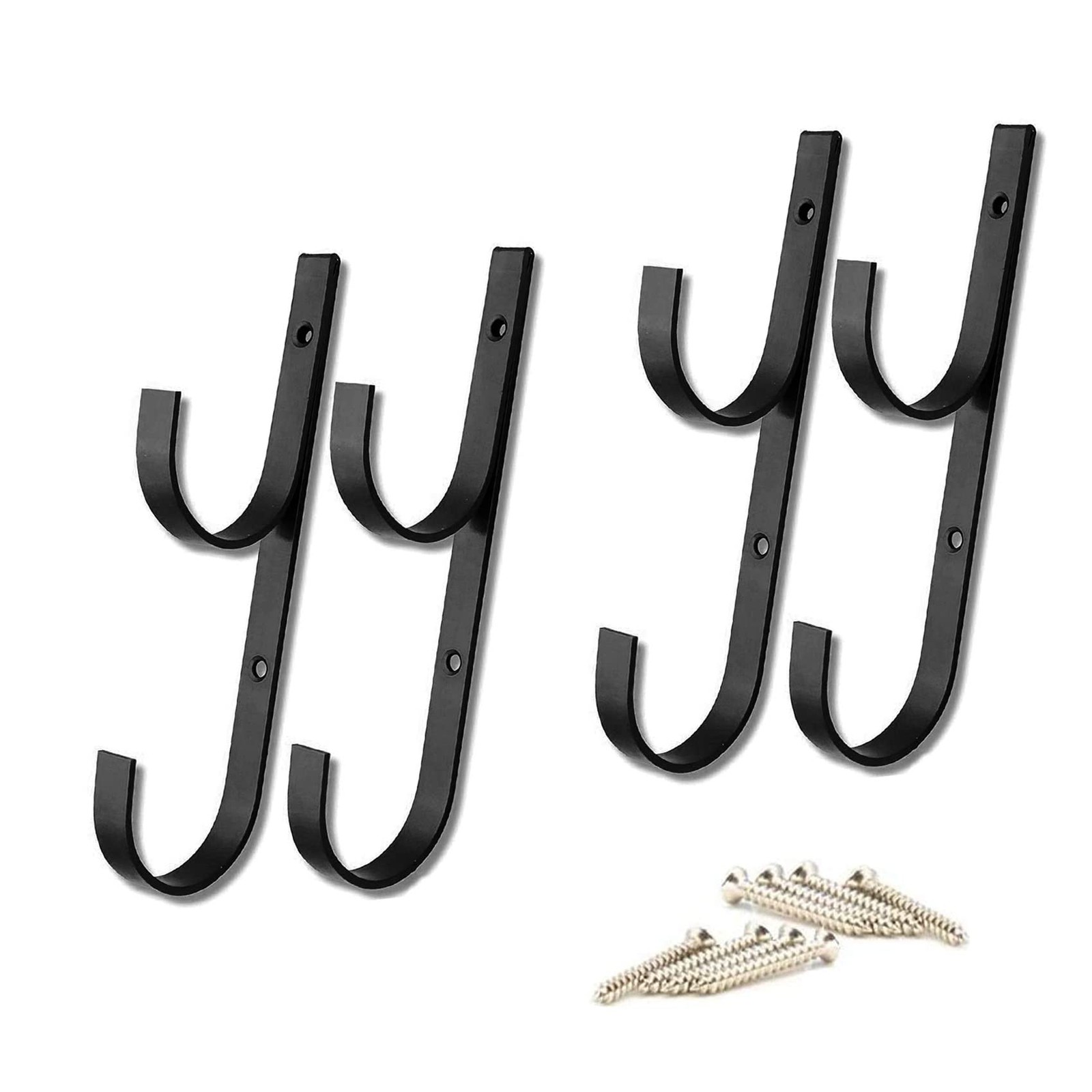 Aluminum Pool Pole Hanger Set, 2Pack with 4 Hooks for Telescoping Tools
