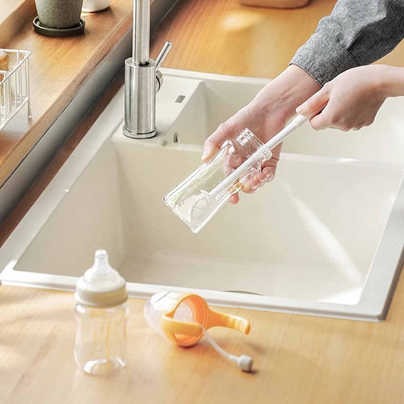 Bendable Cleaning Brush Cup Scrubber Glass Cleaner Kitchen Long Handle Brush