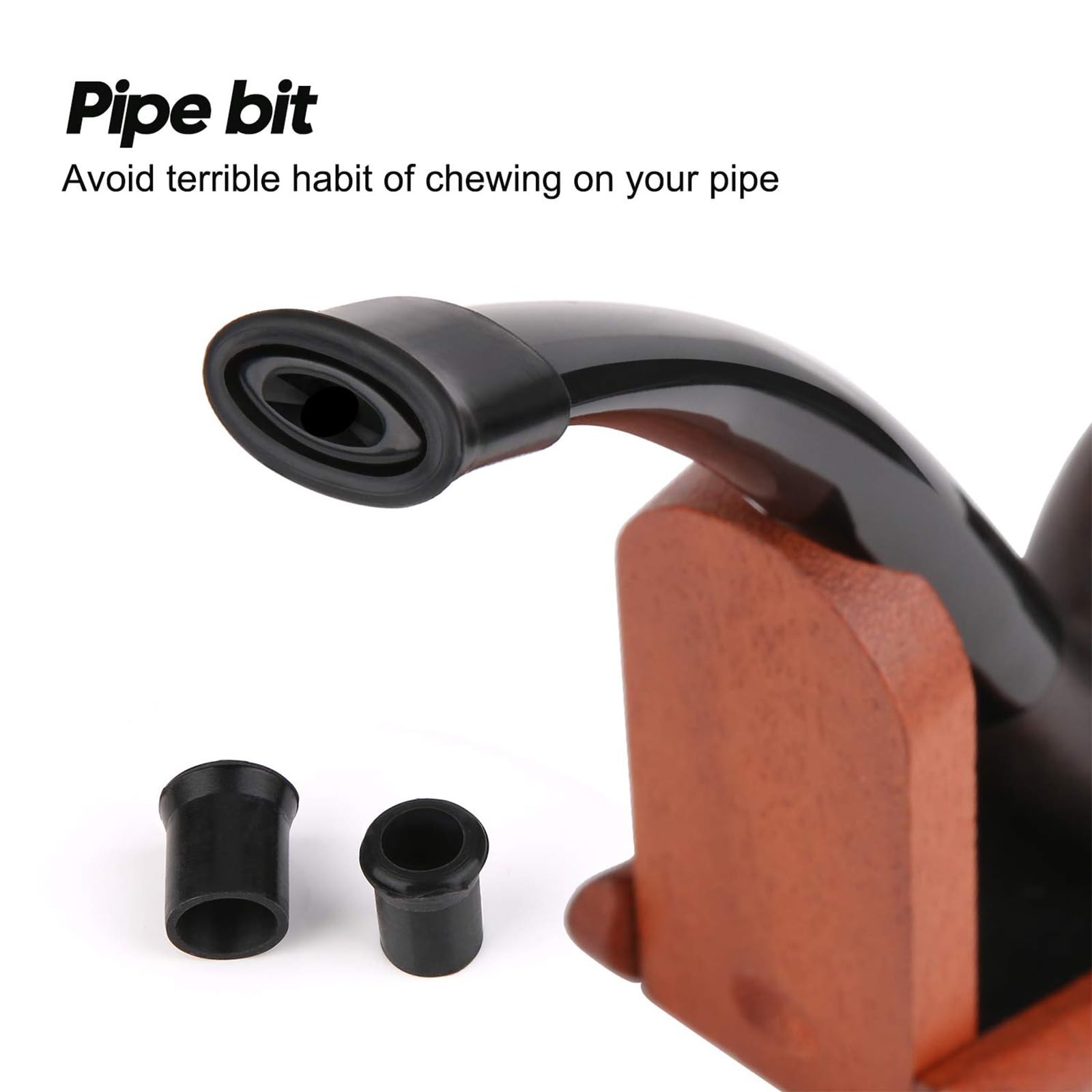 Joyoldelf Tobacco Pipe, Luxury Wooden Smoking Pipe 7 Piece Set, black/red