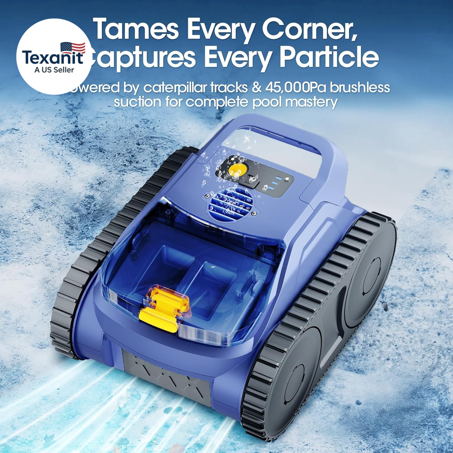 Cordless Robotic Pool Vacuum with Smarter Navigation & Track Drive, Dual 180W Br