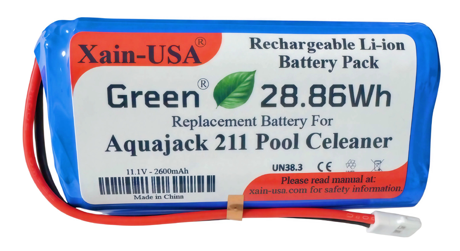 Replacement Battery for Aquajack 211 Pool Cleaner / 11.1V 2600mAh / 1000+ cells