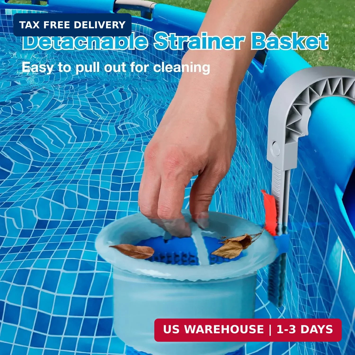 Above Ground Pool Skimmer with 5 Skimmer Socks, Wall Mount Surface Skimmer with