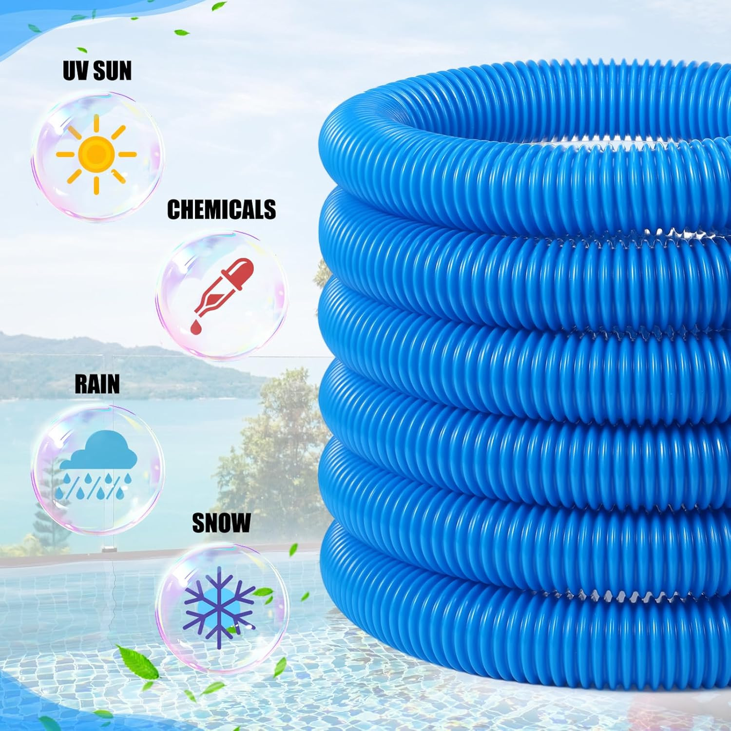 2 Pcs Pool Cleaning Vacuum Kits Include 14&Prime; Swimming Pool Vacuum Head with Flexi