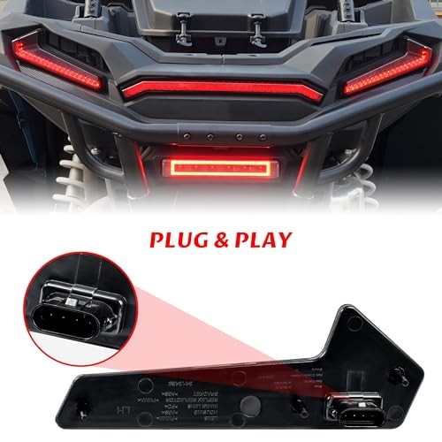 UTV Tail Lights Assembly for Polaris RZR XP 1000/Turbo/Sportsman Smoked Black