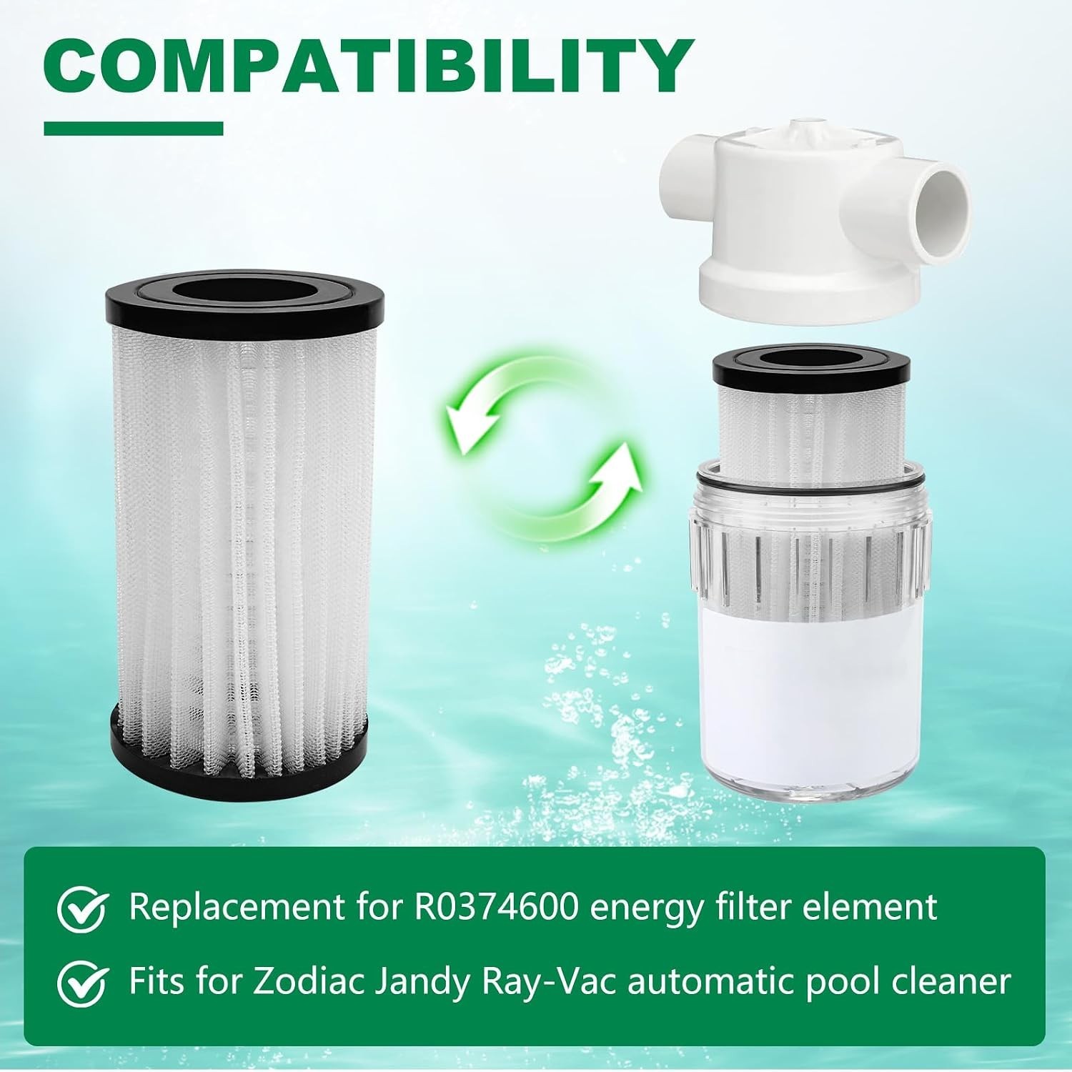 Energy Filter Element Replacement for Jandy Ray Vac Pool Cleaner 5.8 Inch