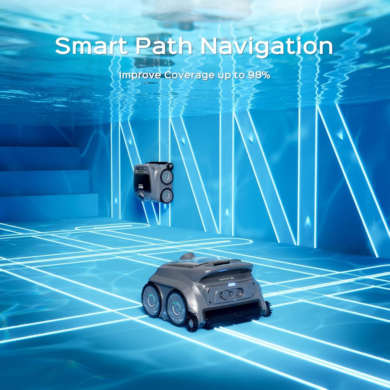 B1 Robotic Pool Cleaner, Floor and Wall Cleaning, Cordless Pool Vacuum for Ingro