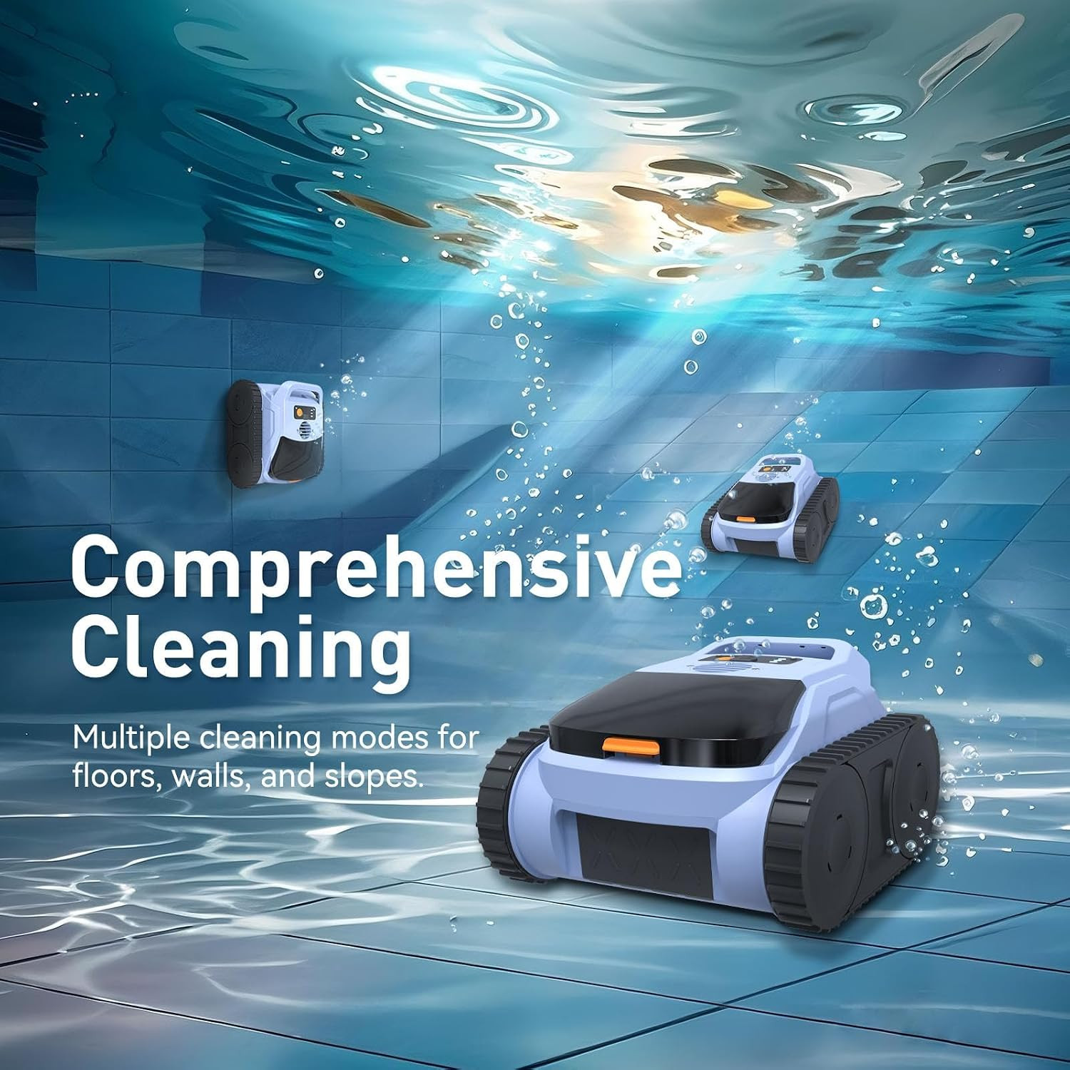 Cordless Pool Cleaner Robot, Pool Vacuum for Inground Pool & Above Ground Pool,