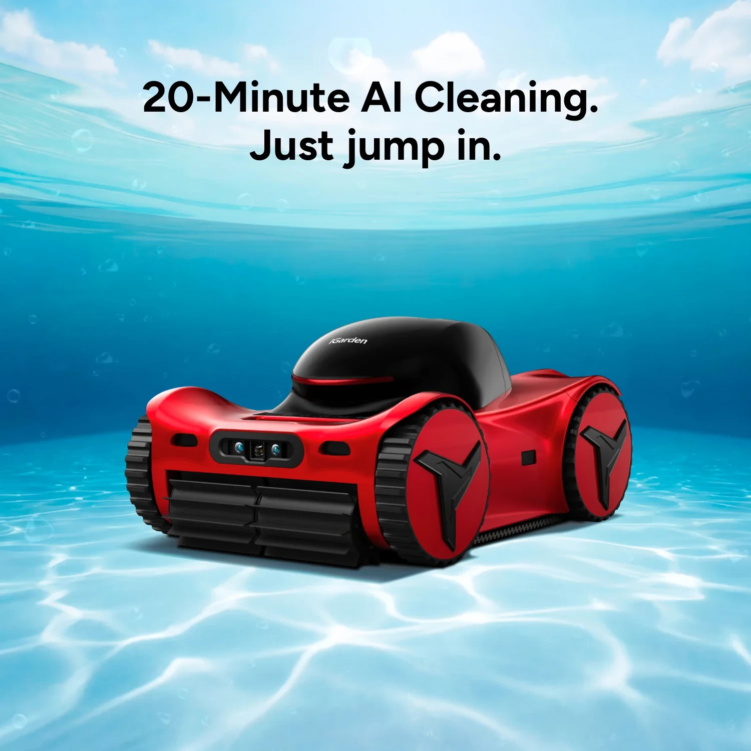 iGarden Robotic Pool Cleaner M1-AI 55 Cordless Pool Vacuum Cleaner