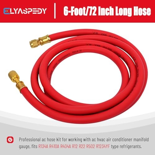 Upgrade Version 3/8&Prime; Diameter HVAC Vacuum Hose,1/4&Prime; to 3/8&Prime; Red 3/8&Prime; to 1/4&Prime;