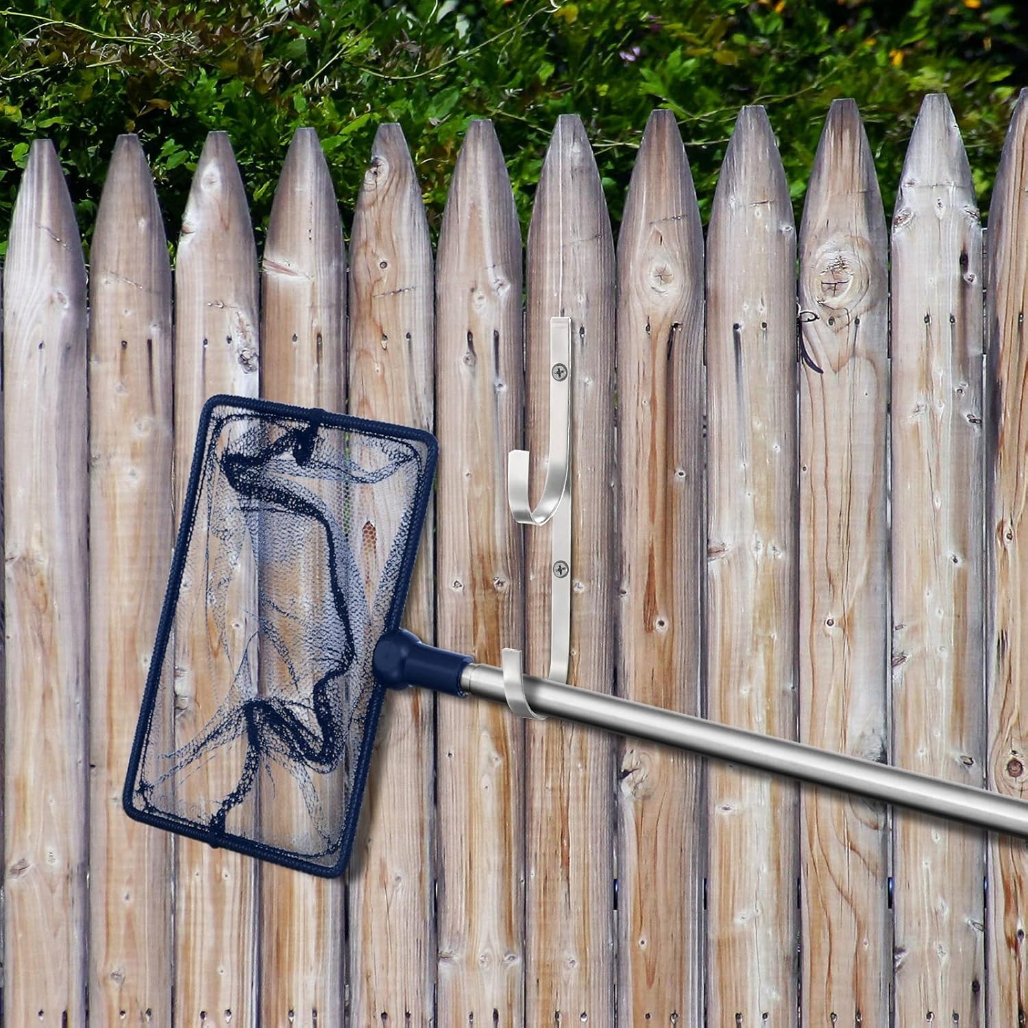6 Pieces Pool Pole Hook Hanger Swimming Metal Brackets Pool Hook with 12 Pieces