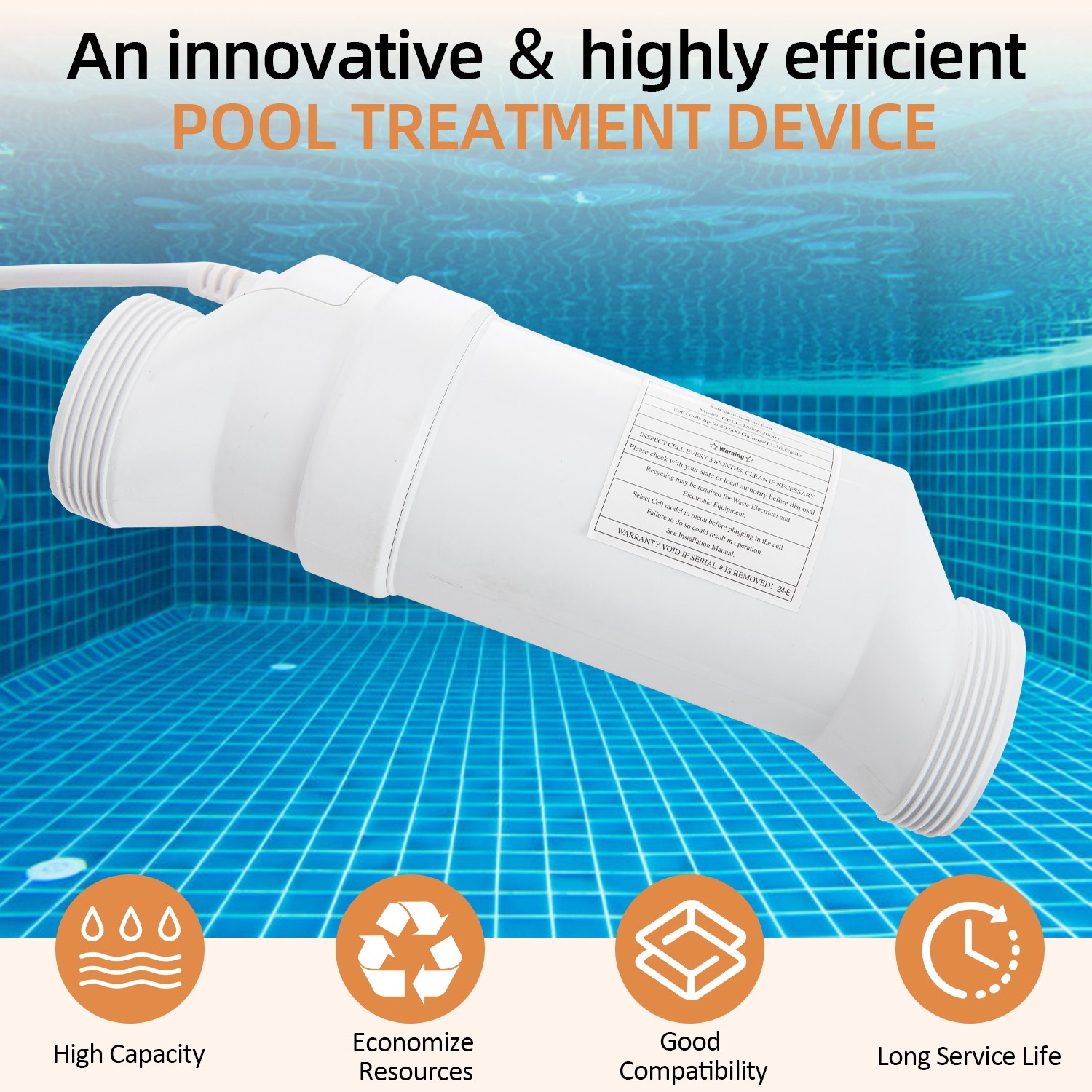 Salt cell for pool Compatible with Hayward 15000-40000Gal Pool Salt Filters US