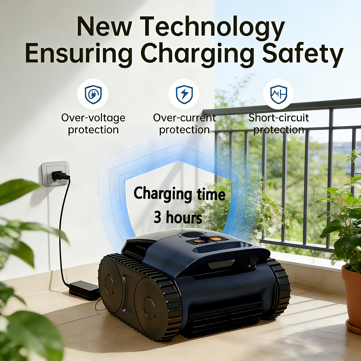 Wall Climbing Robotic Pool Cleaner for Inground Pools Anti-Stuck Design