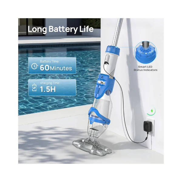 Consciot Cordless 1320 GPH Pool Vacuum Cleaner 22 GPM Rechargeable Handheld