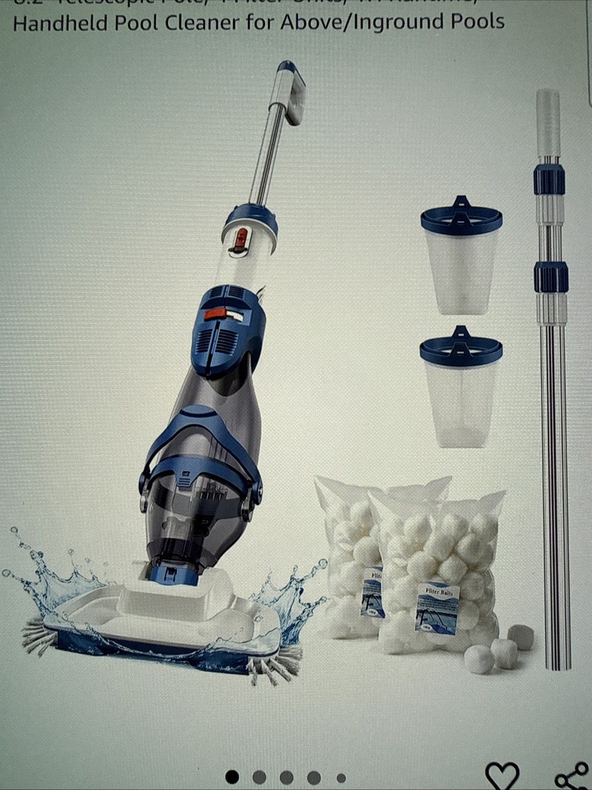 Cordless Pool Vacuum with Dual Mode & 22 GPM Suction for In/Above Ground Pools