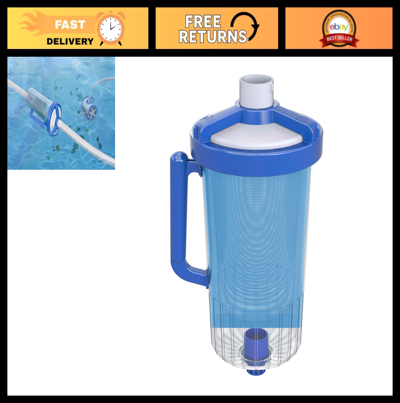 Large Capacity Leaf Canister with Mesh Bag Replacement for Pool & Spa Cleaners