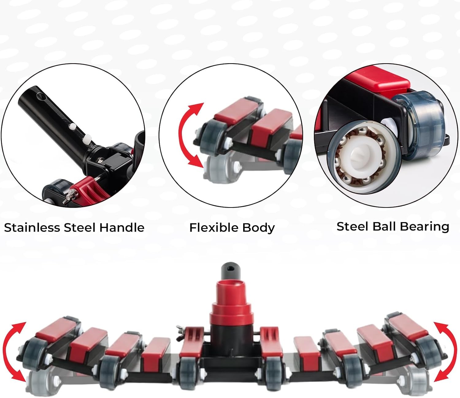 Commercial Grade Pool Vacuum Head with Wheels,19&Prime; Extra-Wide & Weighted Flexible