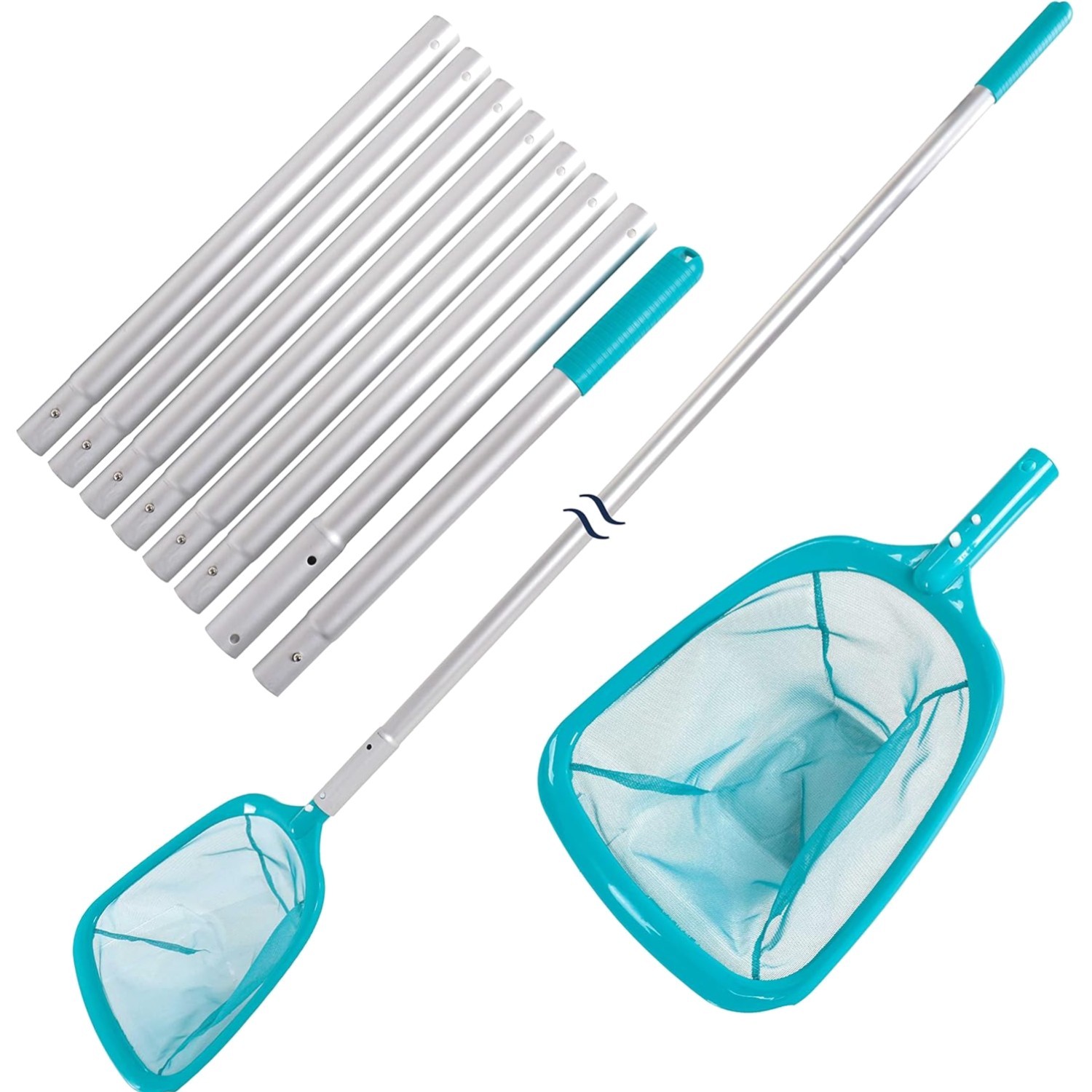 5 Foot Swimming Pool Leaf Skimmer Net Telescopic Aluminum Pole